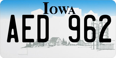 IA license plate AED962