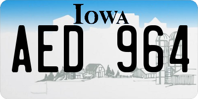 IA license plate AED964