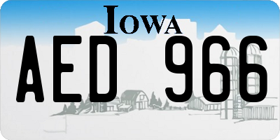 IA license plate AED966