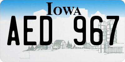 IA license plate AED967