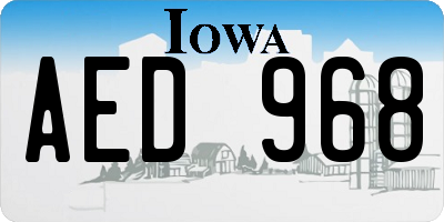 IA license plate AED968
