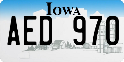 IA license plate AED970