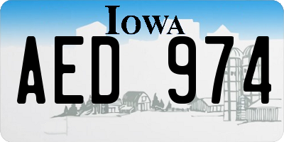 IA license plate AED974