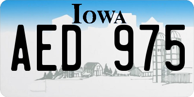 IA license plate AED975