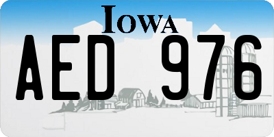 IA license plate AED976