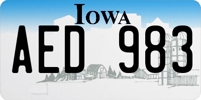 IA license plate AED983