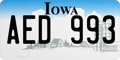 IA license plate AED993