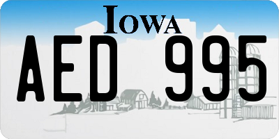 IA license plate AED995