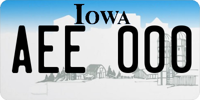 IA license plate AEE000
