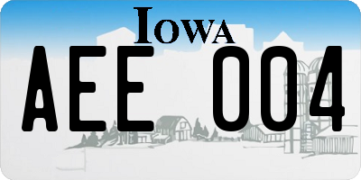 IA license plate AEE004