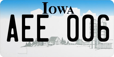 IA license plate AEE006