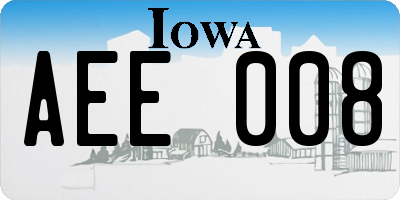 IA license plate AEE008