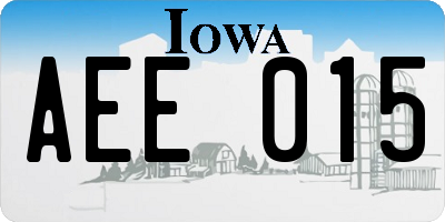 IA license plate AEE015