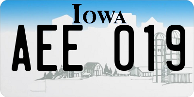 IA license plate AEE019