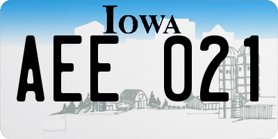 IA license plate AEE021