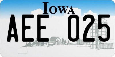 IA license plate AEE025