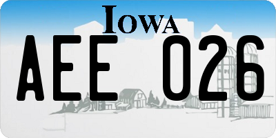 IA license plate AEE026