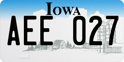 IA license plate AEE027