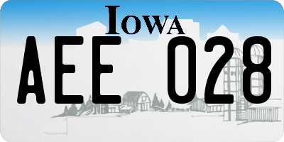 IA license plate AEE028