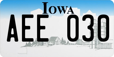 IA license plate AEE030