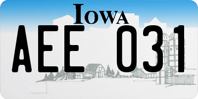 IA license plate AEE031