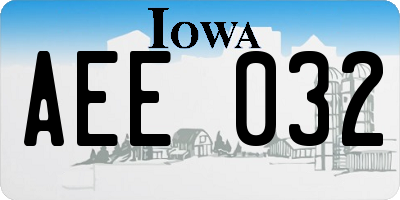 IA license plate AEE032