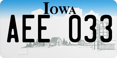 IA license plate AEE033
