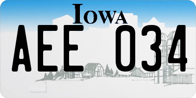 IA license plate AEE034