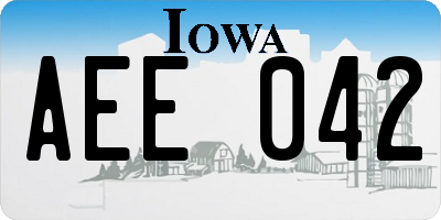 IA license plate AEE042