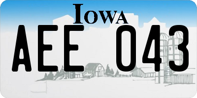 IA license plate AEE043