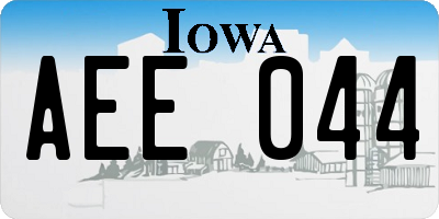 IA license plate AEE044
