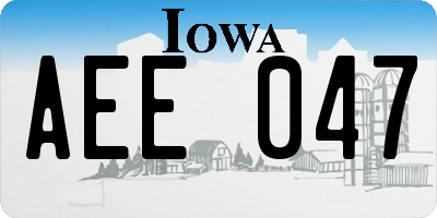 IA license plate AEE047