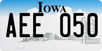 IA license plate AEE050