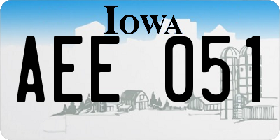 IA license plate AEE051