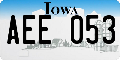 IA license plate AEE053