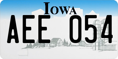 IA license plate AEE054
