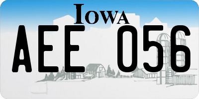 IA license plate AEE056