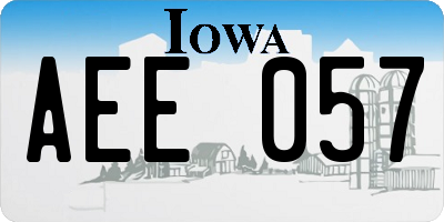 IA license plate AEE057