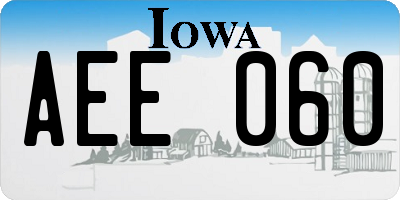 IA license plate AEE060