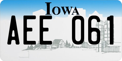 IA license plate AEE061