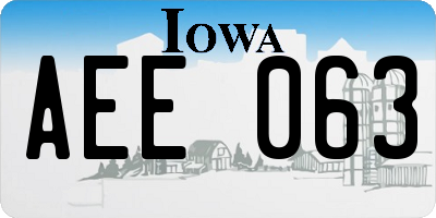 IA license plate AEE063