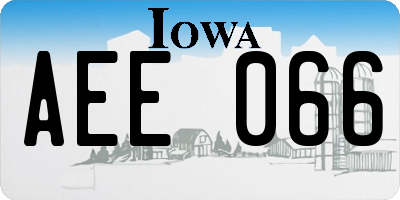 IA license plate AEE066