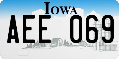 IA license plate AEE069