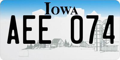 IA license plate AEE074