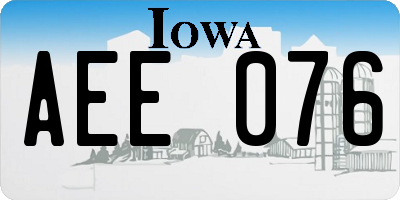 IA license plate AEE076