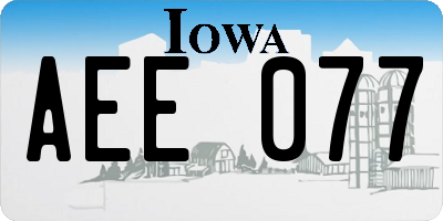 IA license plate AEE077