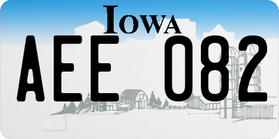 IA license plate AEE082