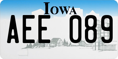 IA license plate AEE089