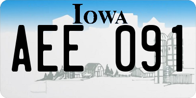 IA license plate AEE091