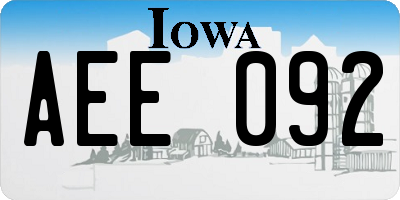 IA license plate AEE092